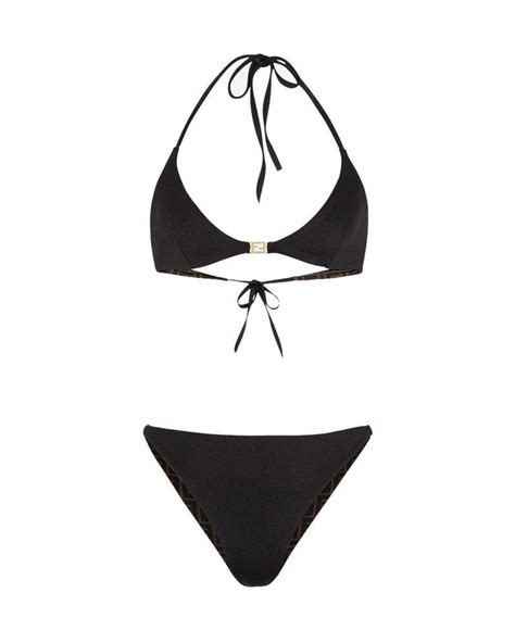 fendi swimsuit two-piece|fendi black bikini.